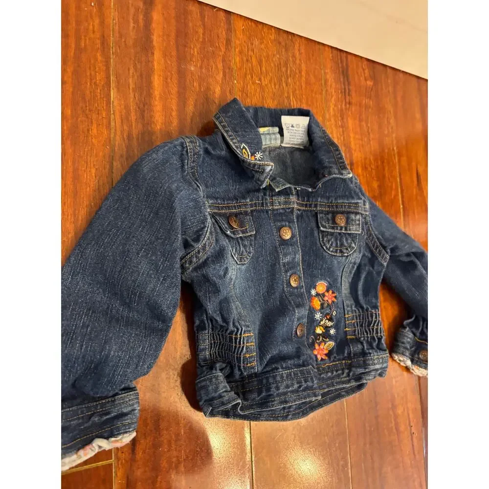 Vintage Disney Mickey Original Infant Denim Jacket Embroidered Minnie 24 M Snap